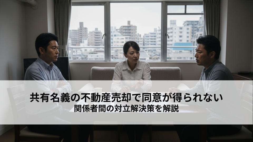 共有名義の不動産売却で同意が得られない場合とは？進まない売却や関係者間の対立解決策を解説